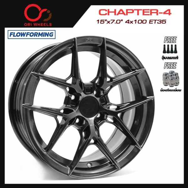 ล้อแม็ก ORI Wheels รุ่น CHAPTER-4 FlowForming 5.4kg ขอบ 15นิ้ว สีV-DARK